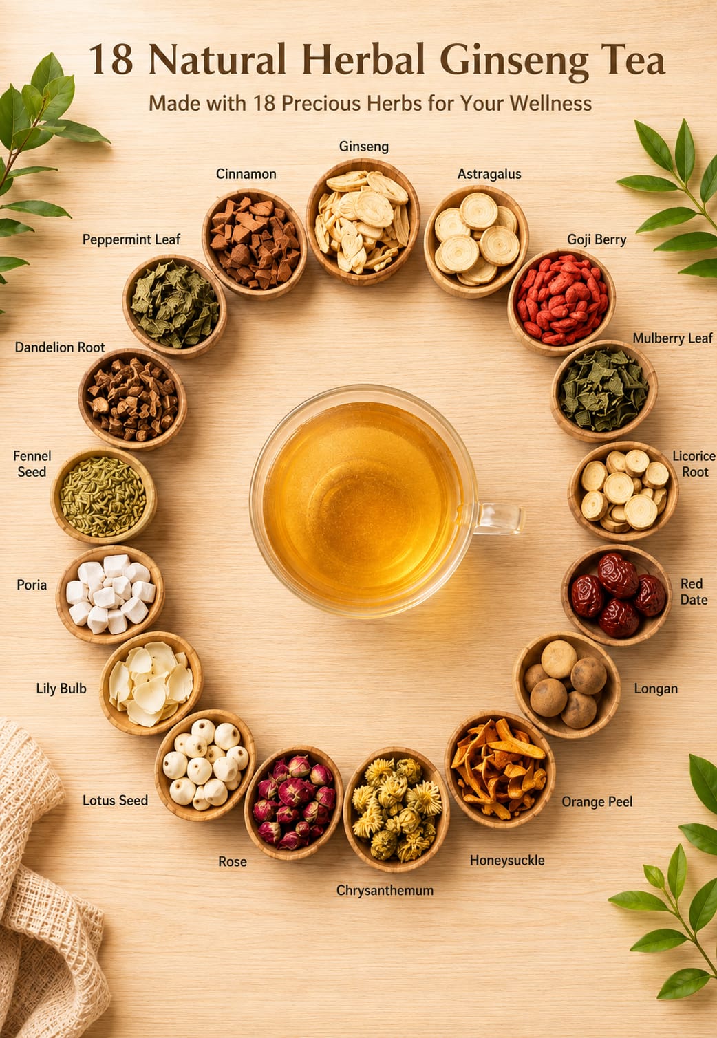 18-Herbs Ginseng Tea - 30 Tea Bags